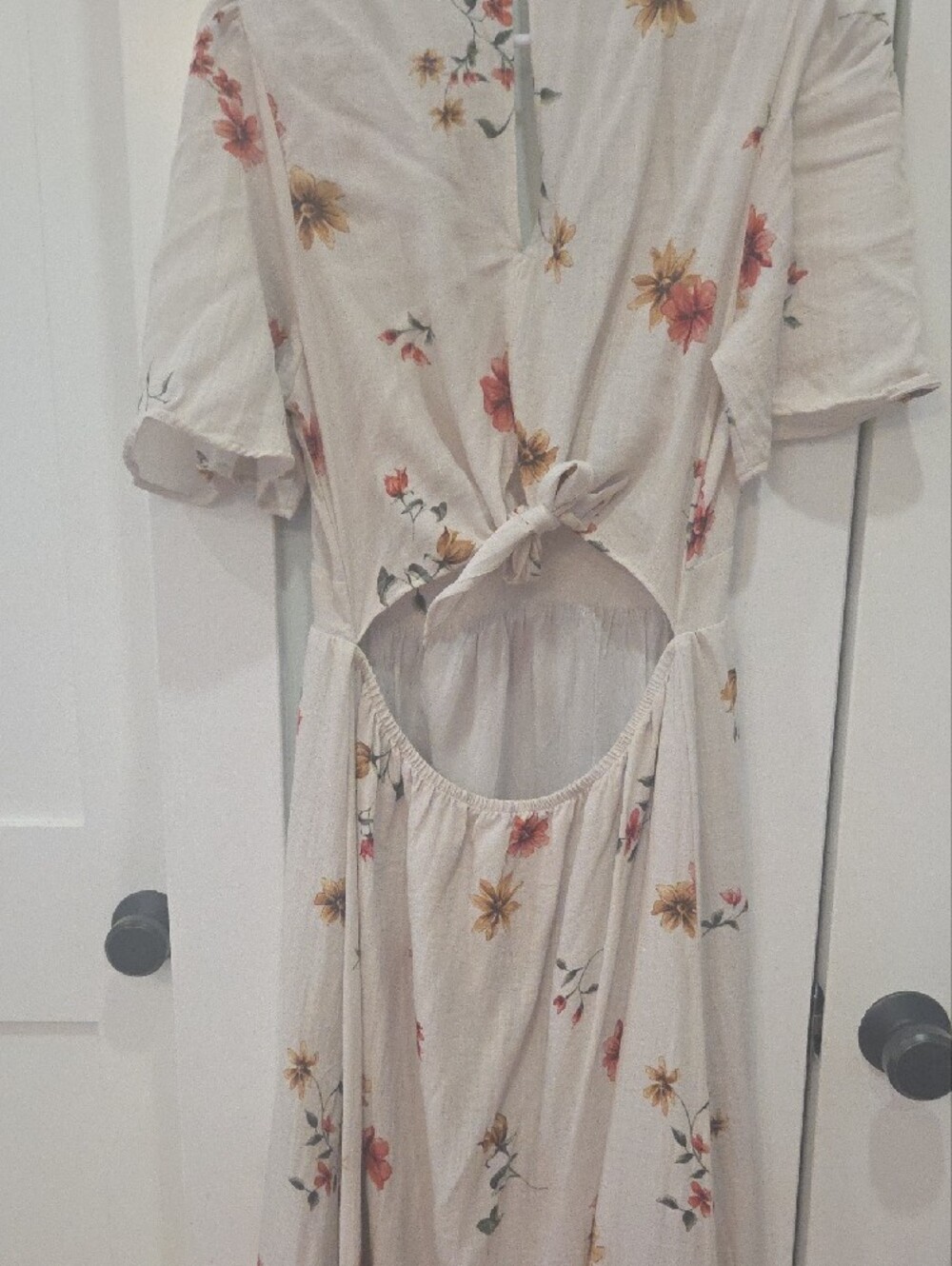 Reitmans Cream Maxi Dress with Pink & Yellow Floral Print - Picture 4 of 4